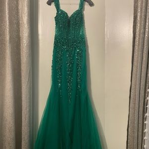 Stunning Emerald Green Govani evening gown for sale!